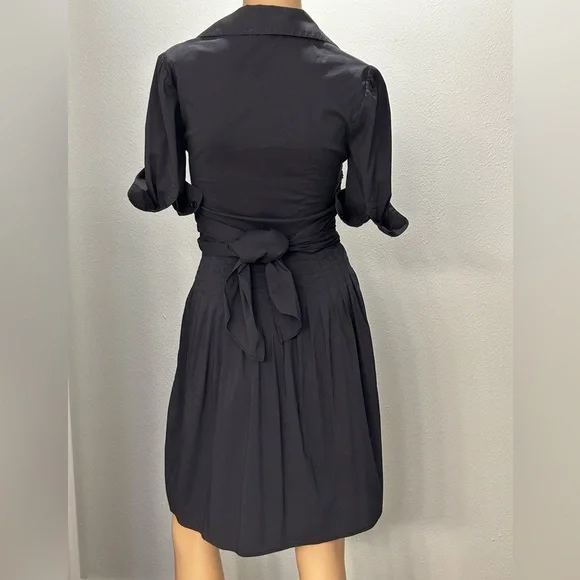 BCBG MaxAzria Collared Faux Wrap Shirt Dress sz 0 - Picture 12 of 16